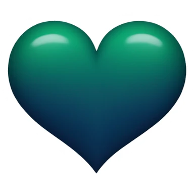 Half dark green and half navy blue heart  sticker