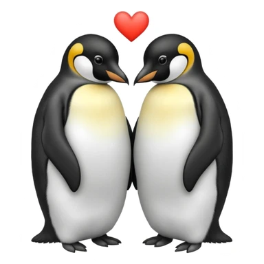 2 emperor penguins facing each other making a heart but no heart emoji added sticker