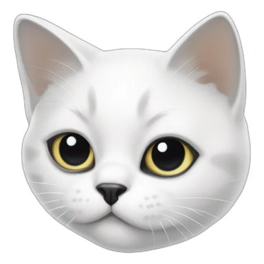 a white cat with black big stains sticker