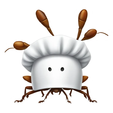 Cockroach with white chef hat sticker