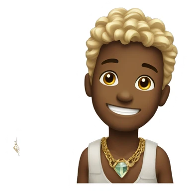 boys smiling outdoors with jewelry sticker