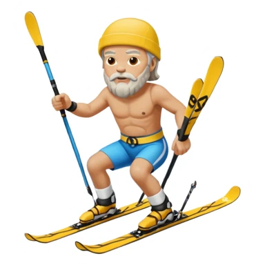 Socrates on mountain skis  sticker