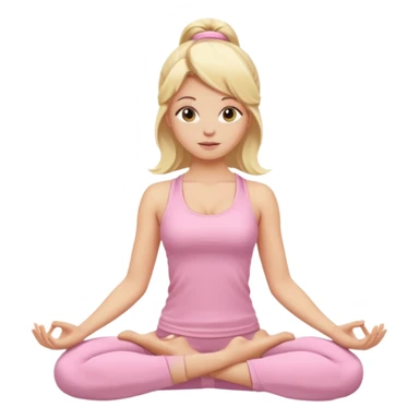 blonde yoga girl light pink clothes n sticker