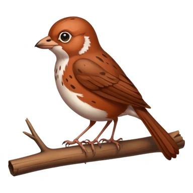 A curious fox sparrow perched on a thin branch. sticker