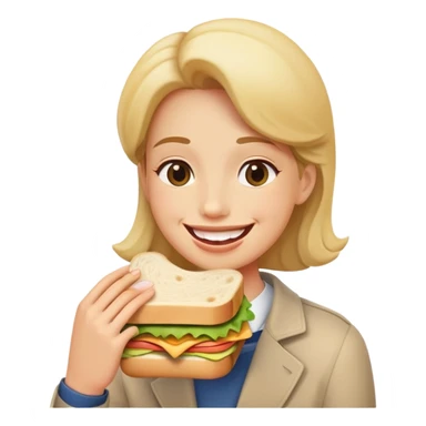 Classic smile hold dig in mouth sticker