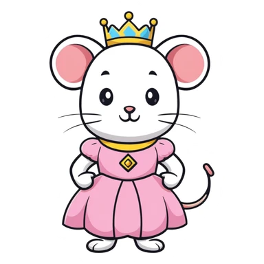 mouse wearing princess costume sticker