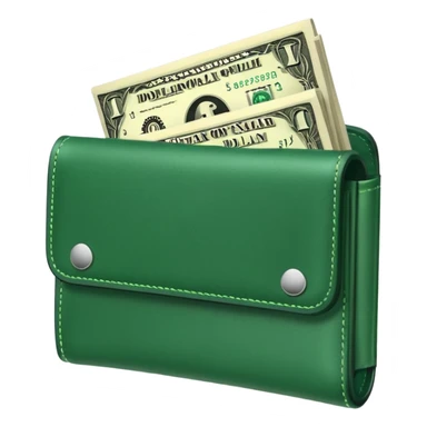 green wallet with dollars sticker