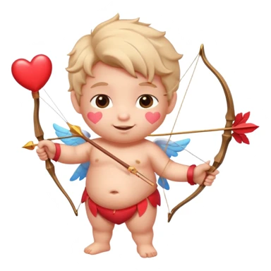 Adorable Cupid with his magical bow and arrow shooting love hearts sticker