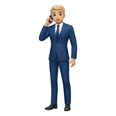 businessman talking on the phone, full body sticker