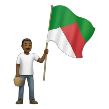 white men holding sudan flag sticker