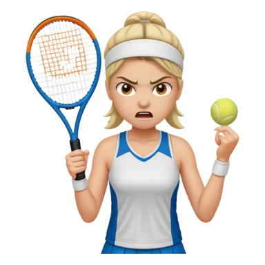 female tennis player angry sticker