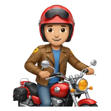 happy man riding a  motorcycle sticker