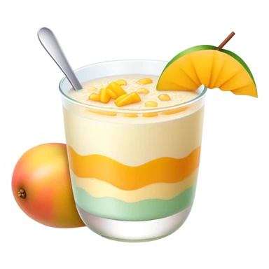 Hong Kong mango pomelo sago dessert with soft pastel colors sticker