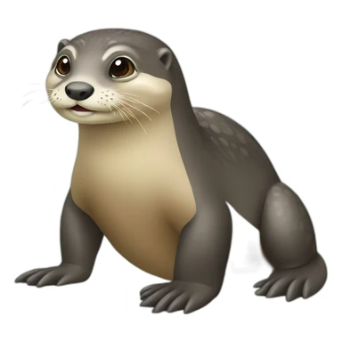 Loutre sur tortue sticker