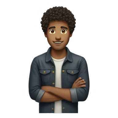 Curly-haired guy with dark hair sticker