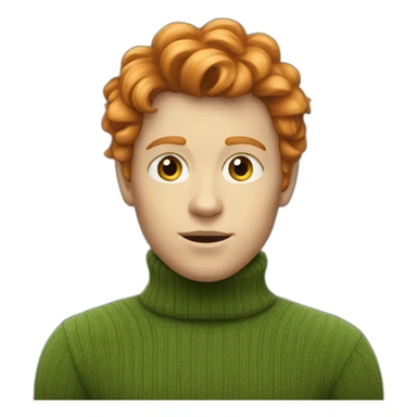 Swedish ginger boy with turtleneck. Losturous hair to the side  sticker