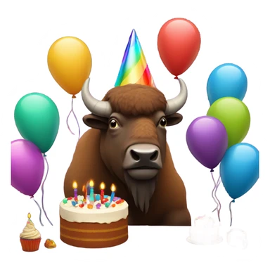 Bison having  a birthday  sticker