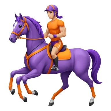 ok créée moi une emoticone simple pour une athletes d'endurance ( horse ) et un pour un endurance Horse - couleur dans ces tons violet, orange , blanc et assure toi du nombre de patte correct ( 4 ) sticker