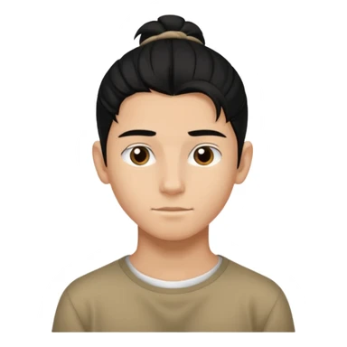 homme cheveux noir long attaché sans cheveux dépassant  16 ans, un peu bronzé sticker