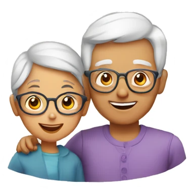 grandparents and grandchild sticker