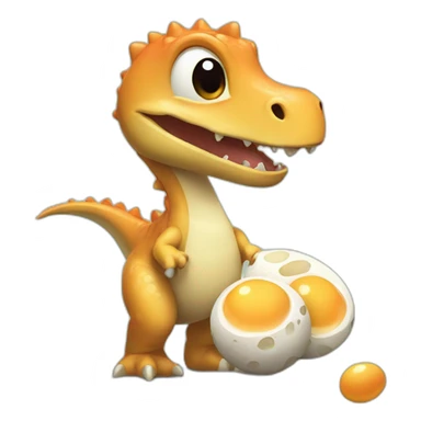 cute dino with dino eggs sticker