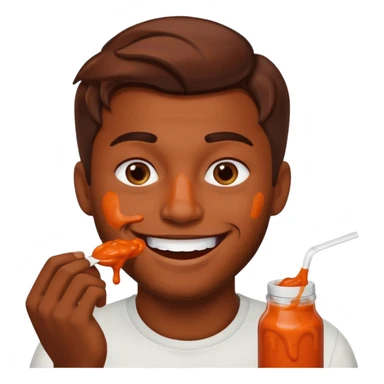Gay guy brown hair buffalo sauce sticker
