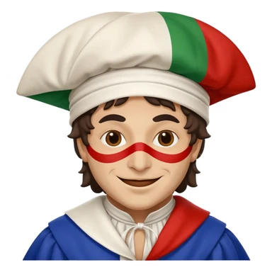 pulcinella con bandiera italiana sticker