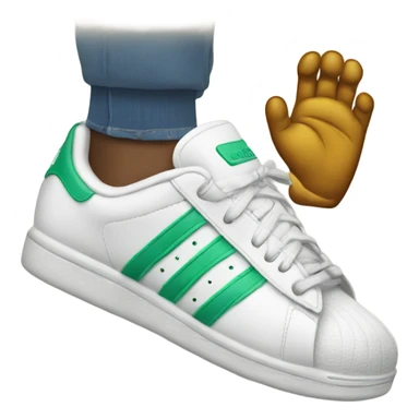 emoji holding a addidas slipper sticker
