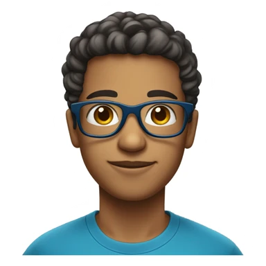 young-brazilian-man-glasses in blue t-shirt sticker