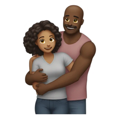 Hug with girlfriend  sticker