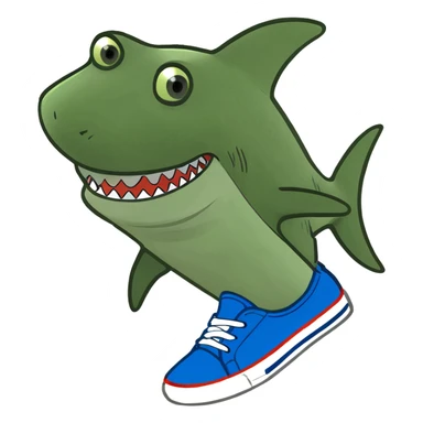 Tiburón con zapatos azules  sticker