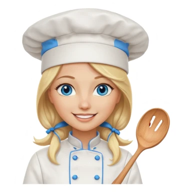 Sexy Long Blonde hair blue eyed female chef sticker