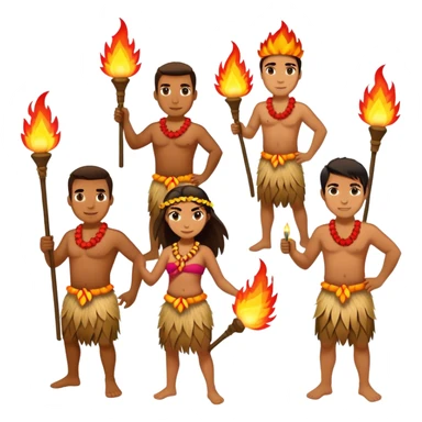 Hawaiian fire dancers sticker