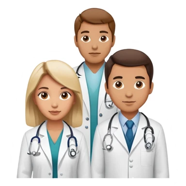 Female doctor and male doctor with medical symbols sticker