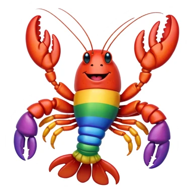 Gay lobster with pride flag happy sticker