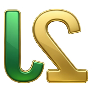 number One in golden and green shadows sticker