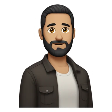 bearded  man with straight short black hair sticker