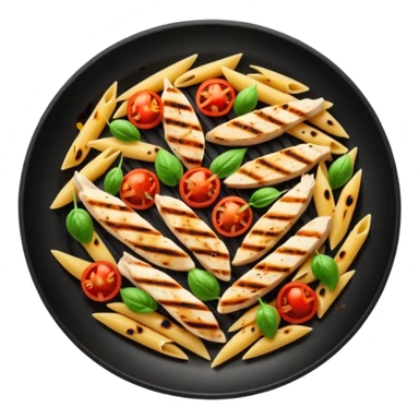 penne with cherry tomatoes and grilled chicken sticker