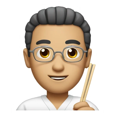 Chinese guy with chopsticks  sticker