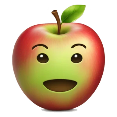 Apple with face and black limbs sticker