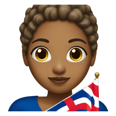 Dominican girl holding Dominican flag tan skin  sticker