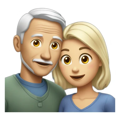 older man and young woman in love sticker