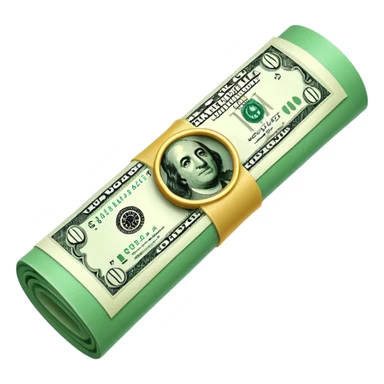 Money that is like a tube One dollar sticker
