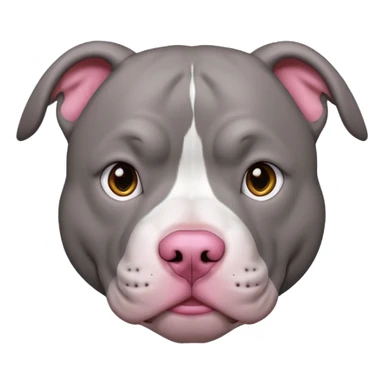 all gray pitbull with pink nose  sticker