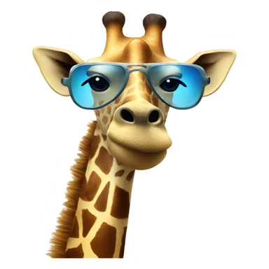 A cool giraffe having a disco sticker