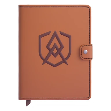 leather journal with MAKAR logo on cover sticker