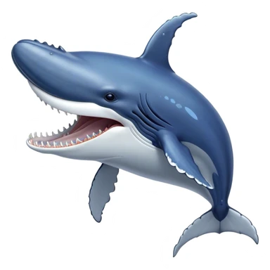 Meme-Worthy Singing Humpback Whale Portrait Emoji, Mouth open wide in a dramatic, melodious pose, showcasing a deep blue-gray body with barnacle accents and an expressive, soulful gaze, Simplified yet artistically graceful features, highly detailed, glowing with a soft, magical marine aura, high shine, enchanting and full of life, stylized with an air of deep-sea wonder, soft glowing outline, capturing the essence of a majestic humpback whale mid-song, resonating with the beauty of the ocean's ancient melodies! sticker