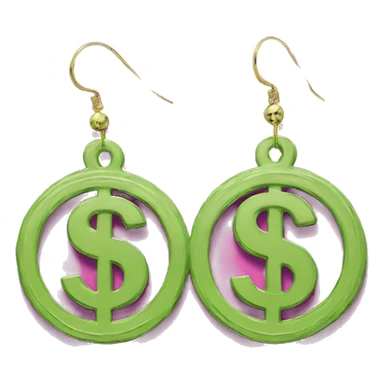 $  symbol dollar shaped earings sticker