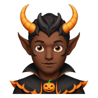 Black Horns on male halloween sticker