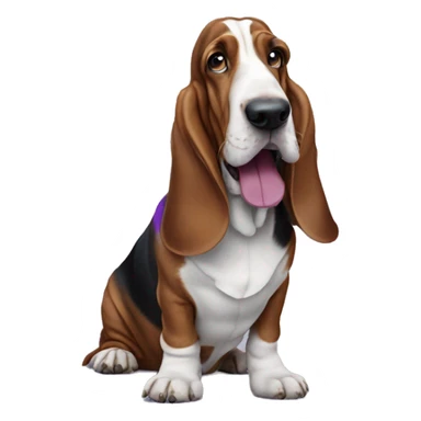 Basset hound partying purple blue sticker